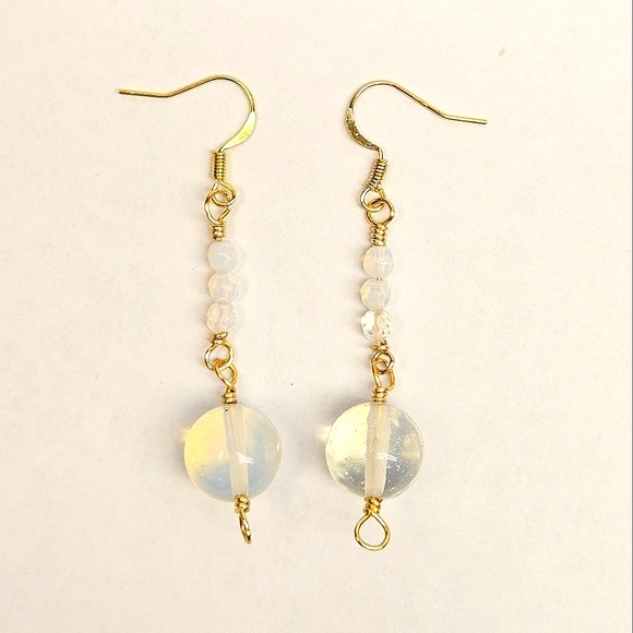 Opalite Beaded Earrings - Picture 1 of 7